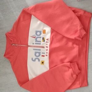 Nautical Coral Zippered Sailing Sweatshirt